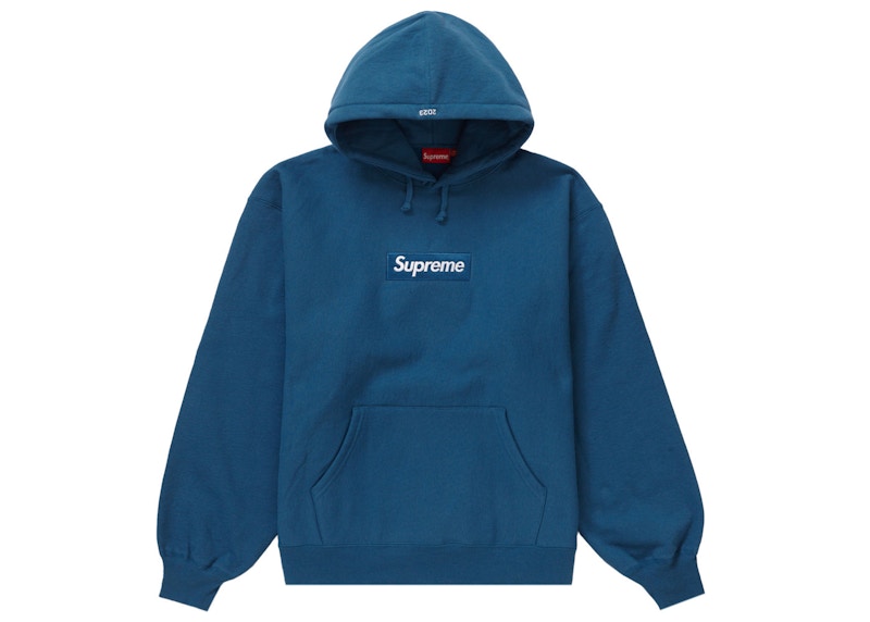 Supreme Box Logo Hooded Sweatshirt (Fw23) Blue