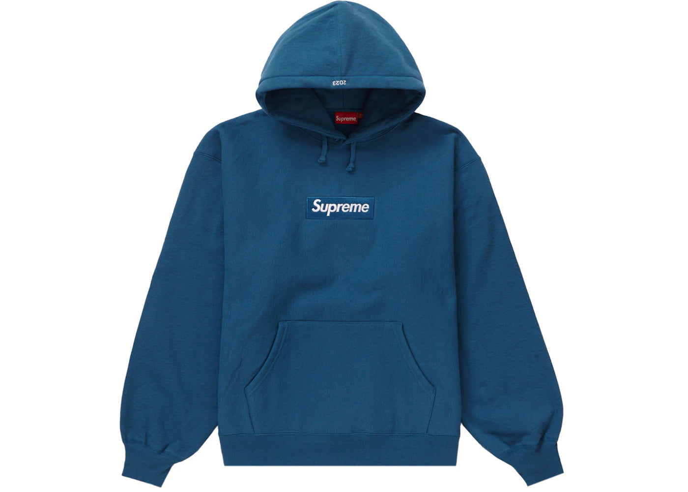 supreme box logo hooded sweatshirt (fw23) blue
