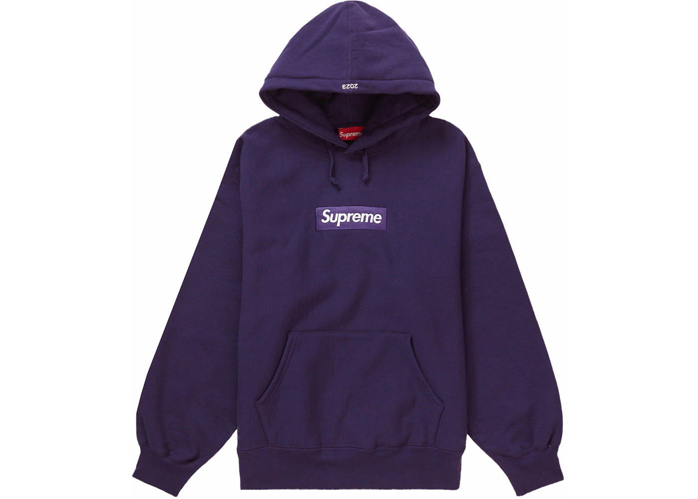 supreme box logo hooded sweatshirt (fw23) dark purple