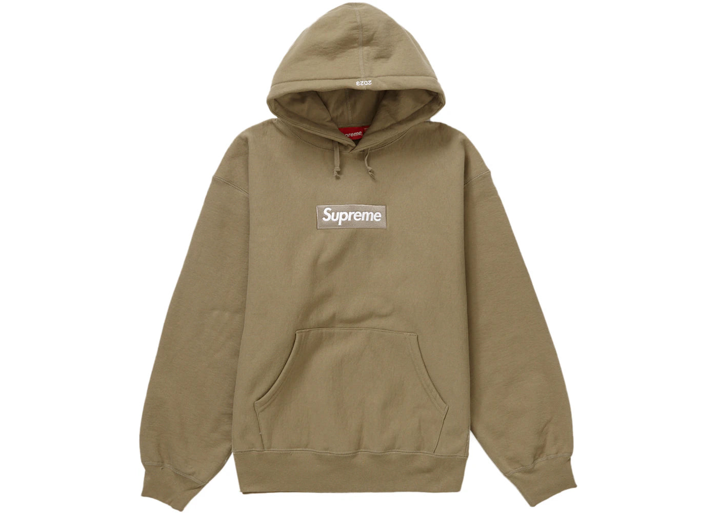 supreme box logo hooded sweatshirt (fw23) dark sand