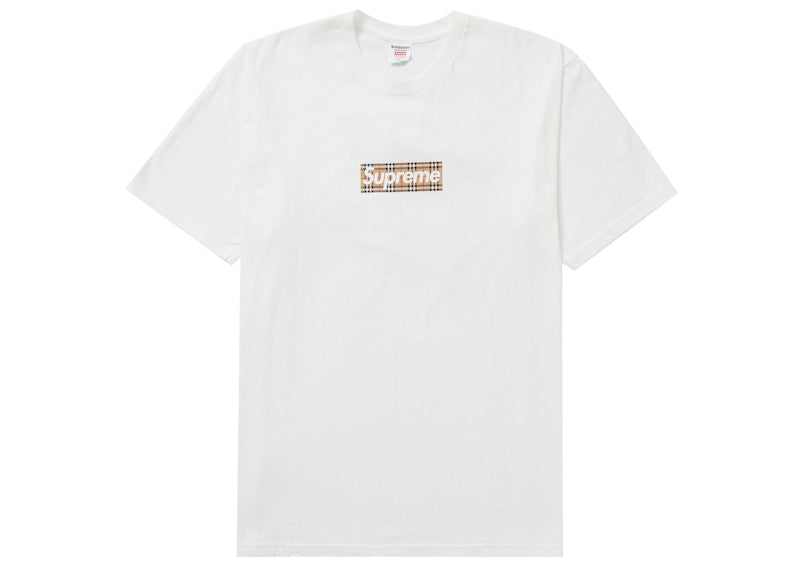 Supreme Burberry Box Logo Tee White