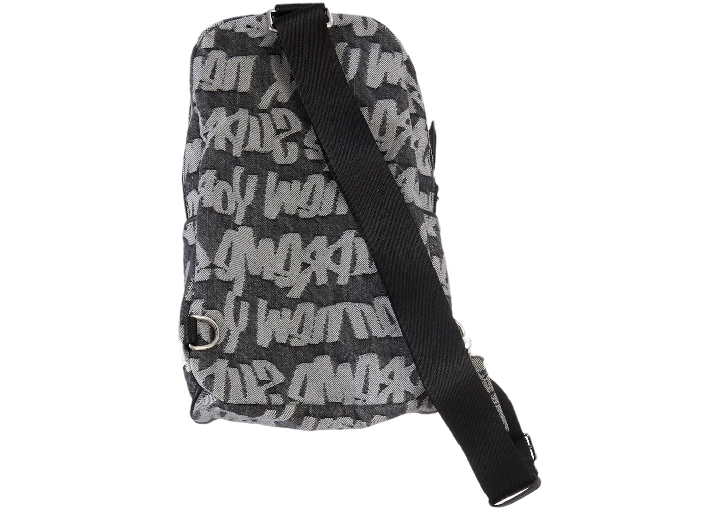Supreme Fat Tip Jacquard Denim Sling Bag Black