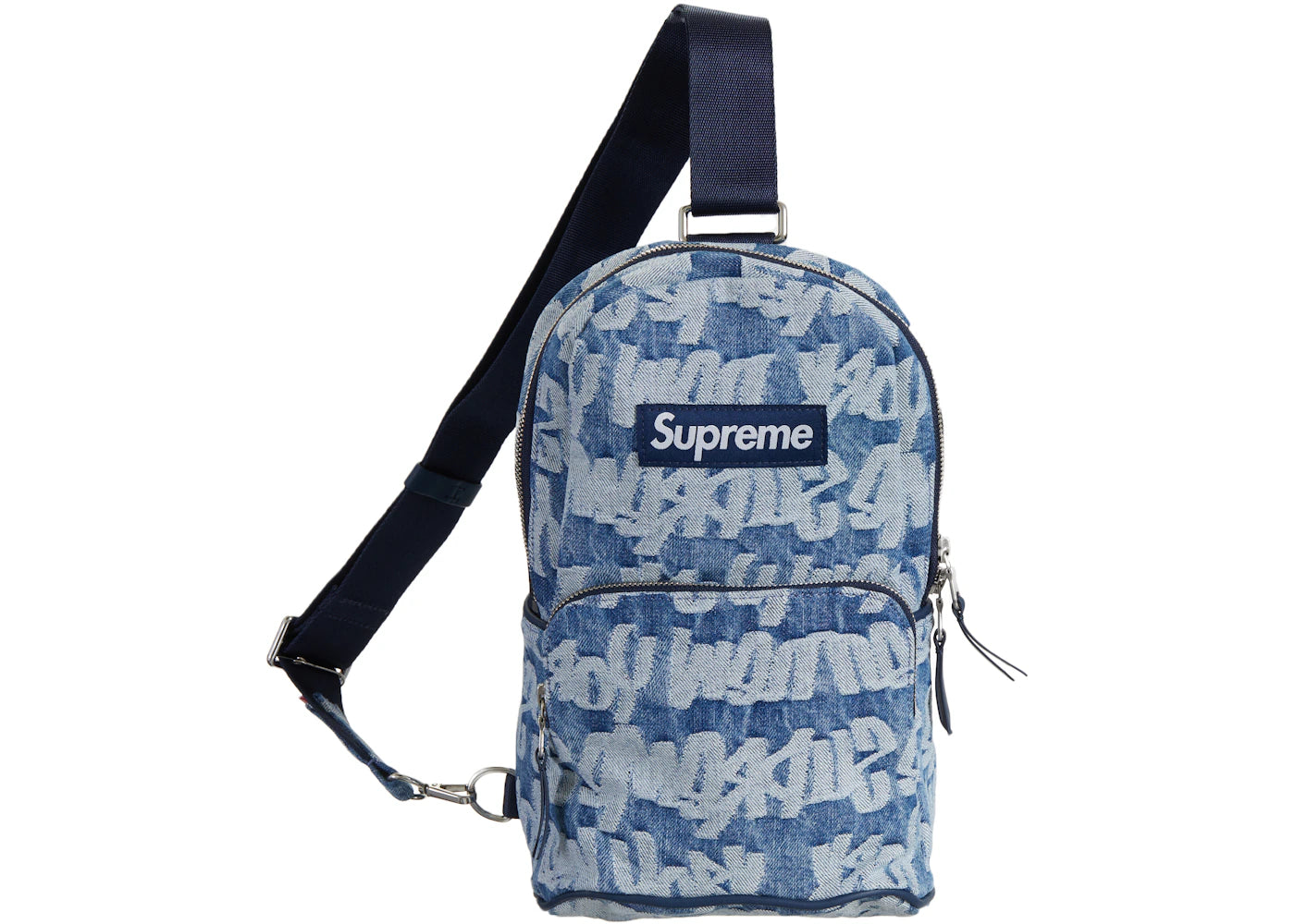 Supreme Fat Tip Jacquard Denim Sling Bag Blue – Kicks Machine