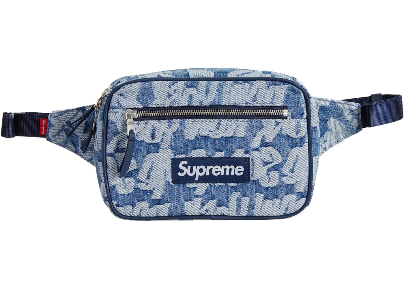 Supreme Fat Tip Jacquard Denim Waist Bag Blue