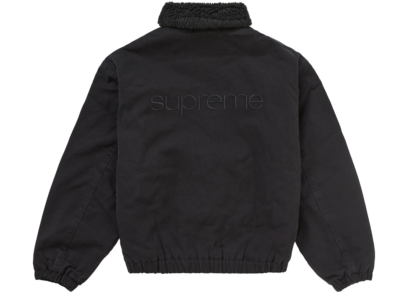 supreme faux shearling lined bomber jacket black
