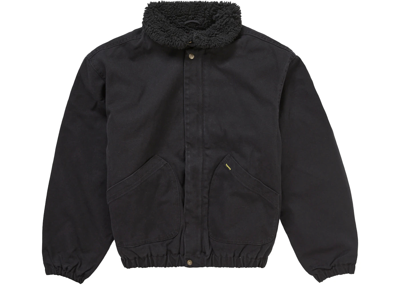 supreme faux shearling lined bomber jacket black