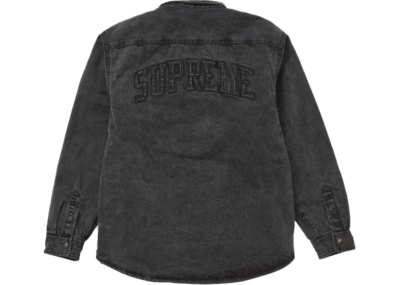 supreme faux shearling lined work shirt black denim