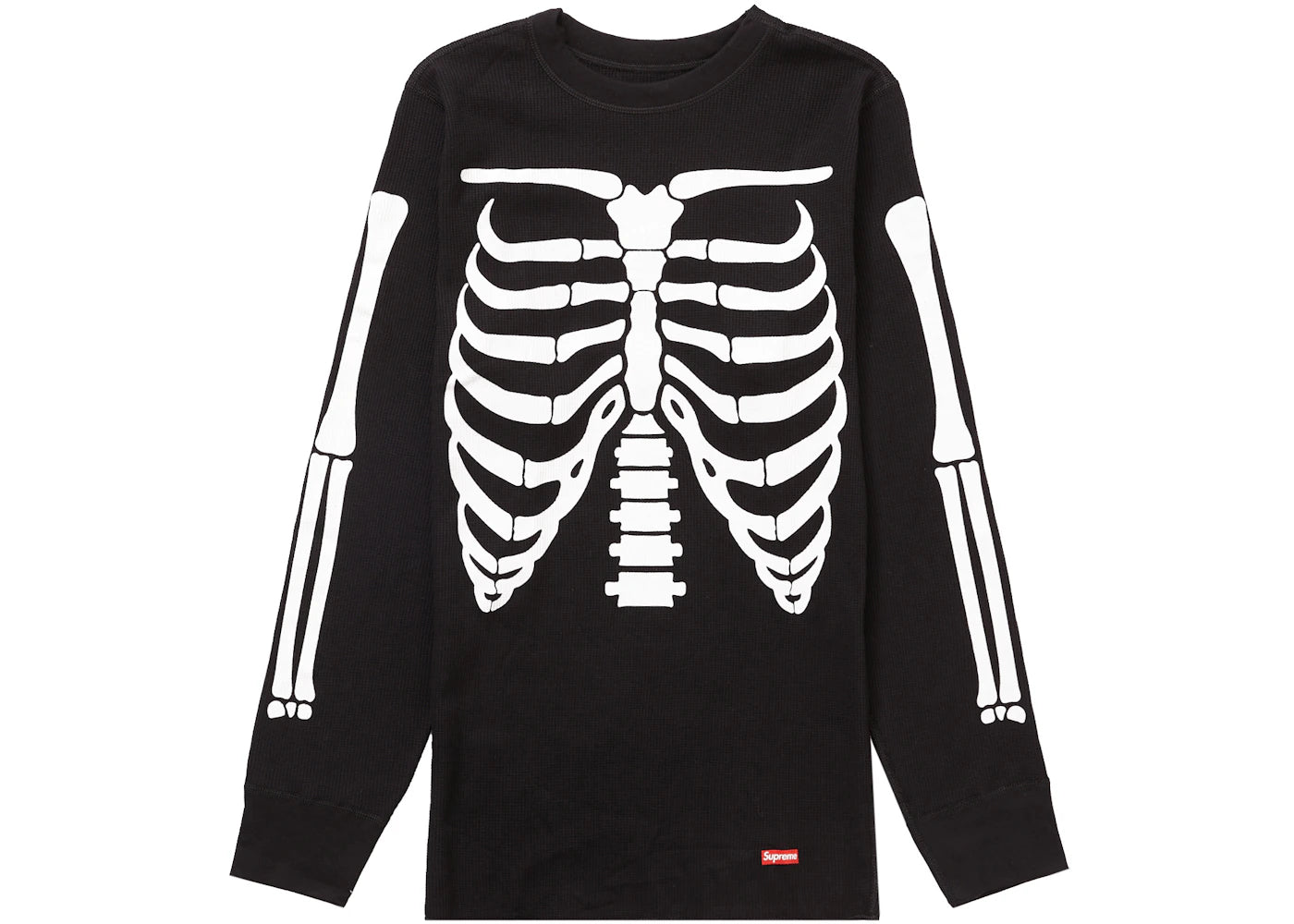 supreme hanes bones thermal crew (1 pack) black