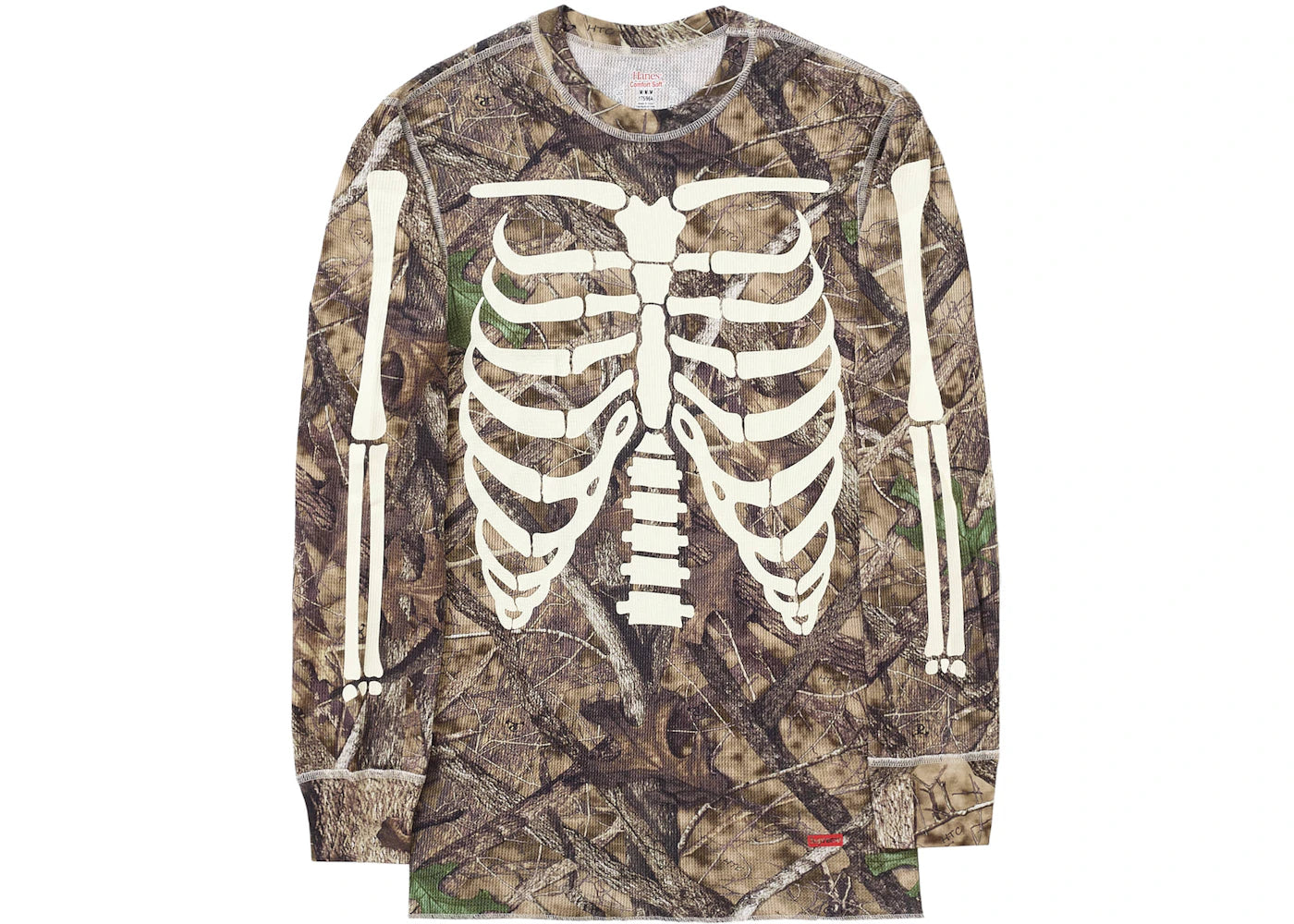 supreme hanes bones thermal crew 1 pack woodland camo