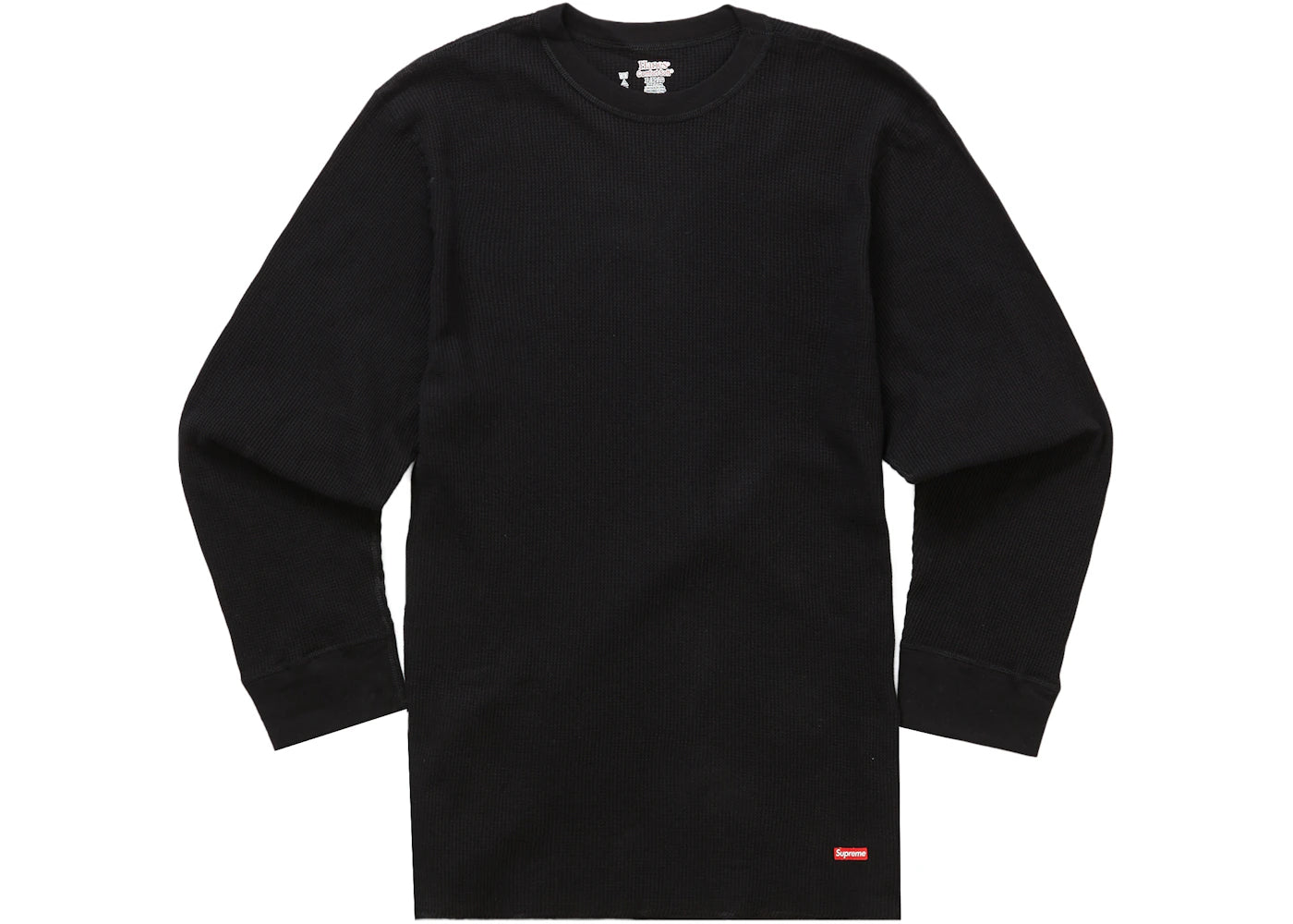 supreme hanes thermal crew (1 pack) black