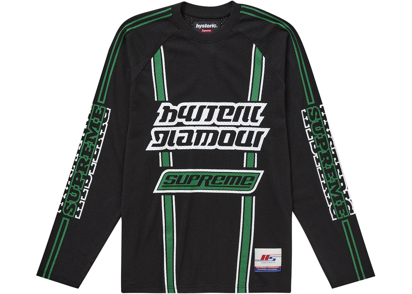 supreme hysteric glamour mesh l/s top black