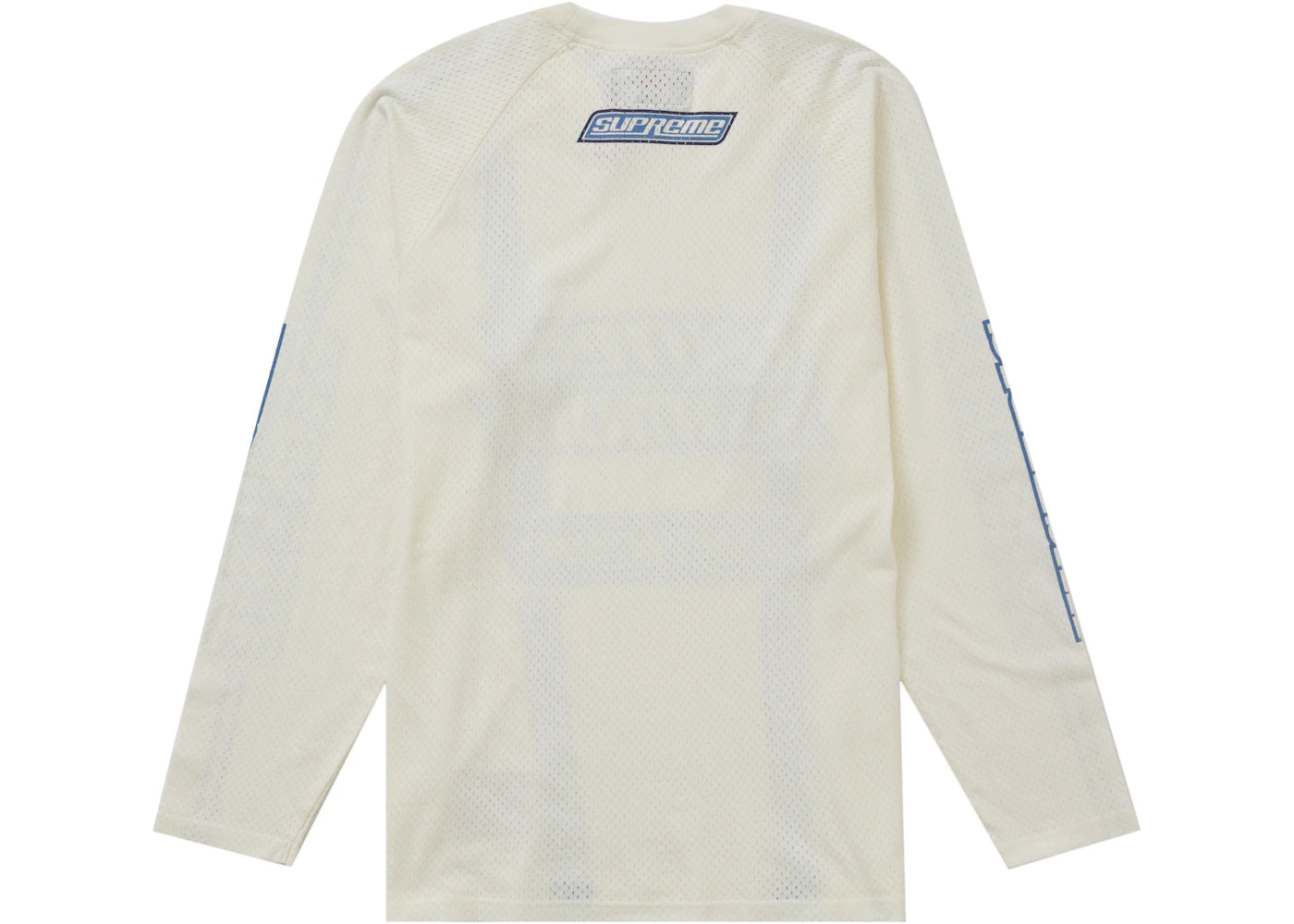 supreme hysteric glamour mesh l/s top white