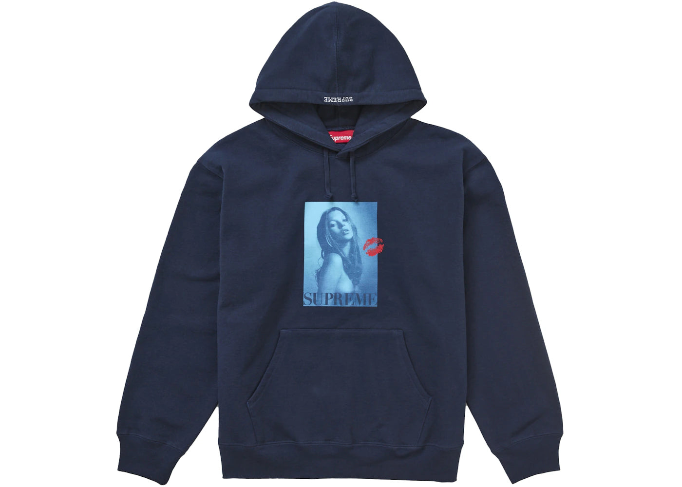 supreme kate moss hooded sweatshirt navy