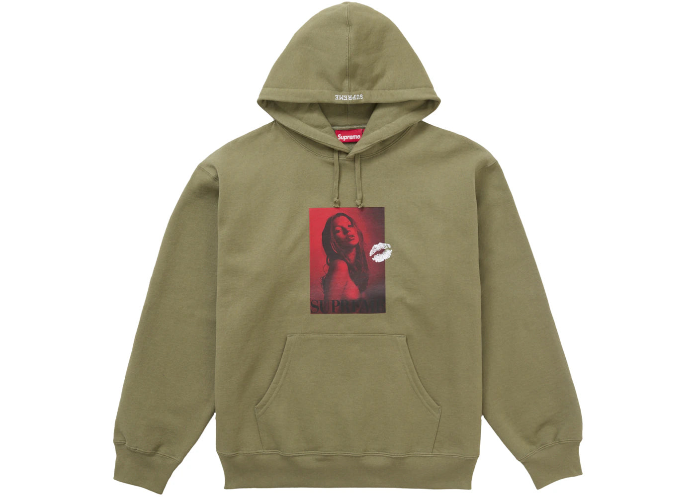 supreme kate moss hooded sweatshirt light olive