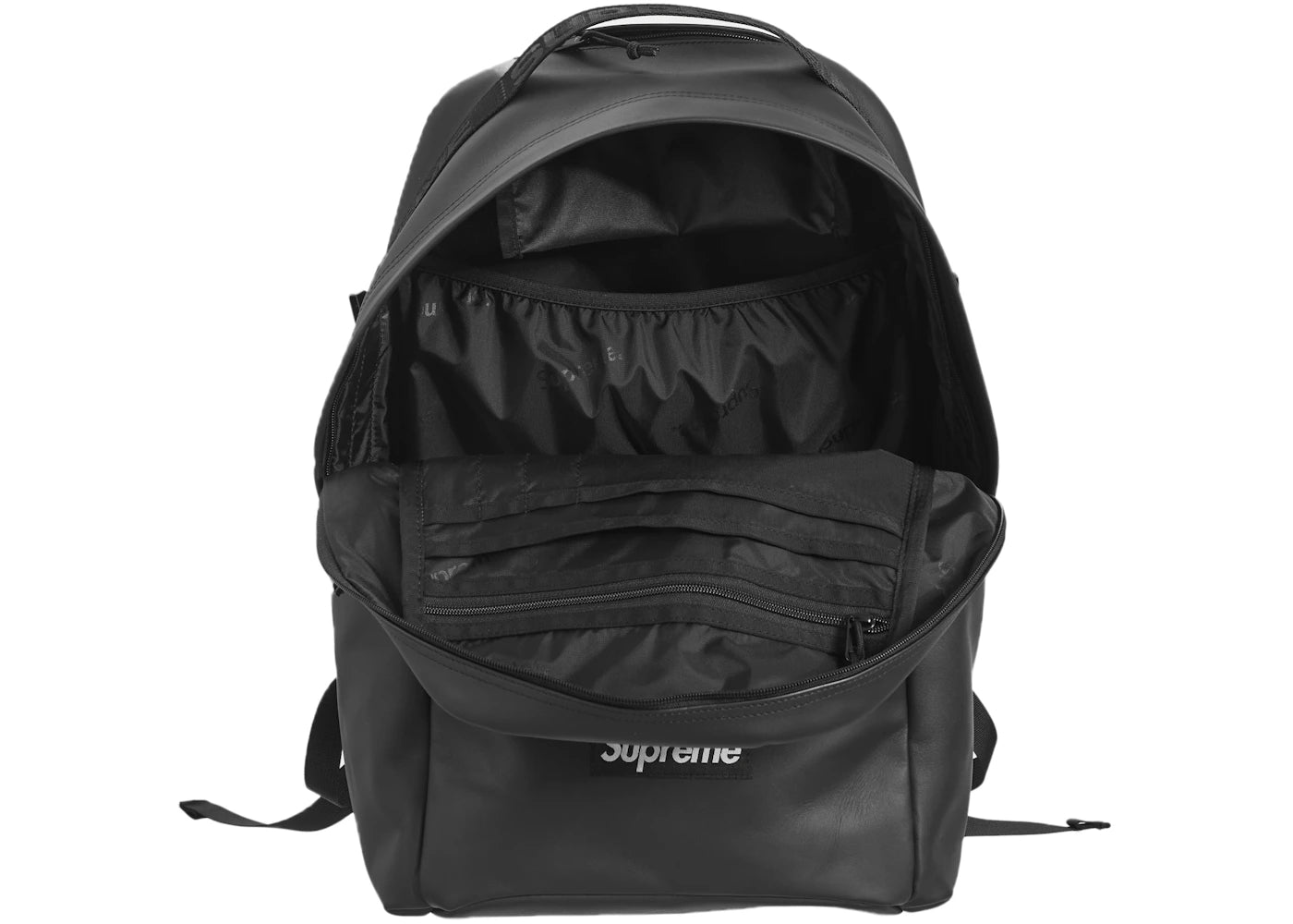 supreme leather backpack black