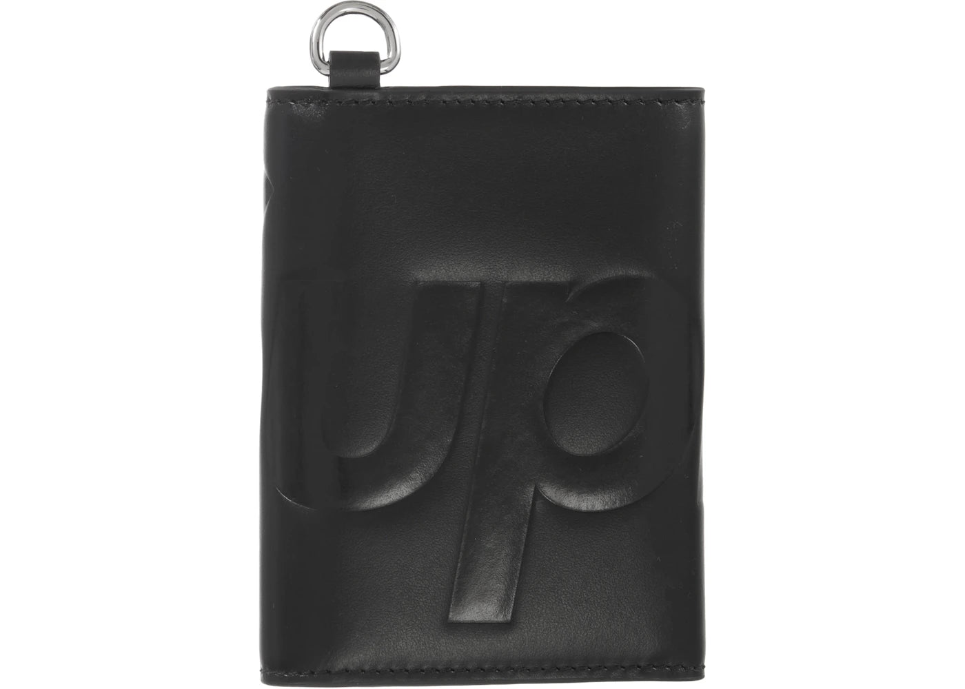 supreme leather chain wallet black