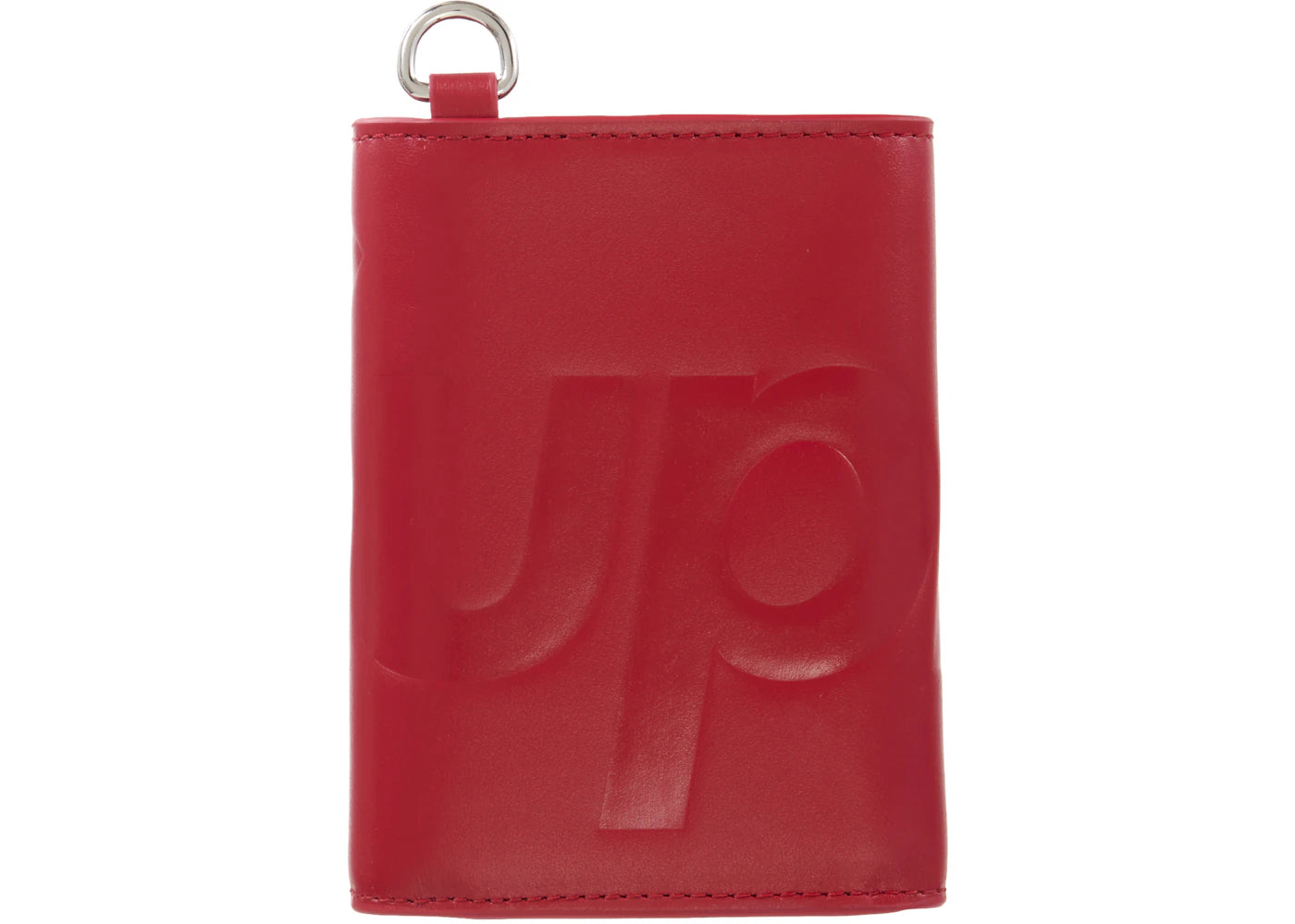 supreme leather chain wallet red