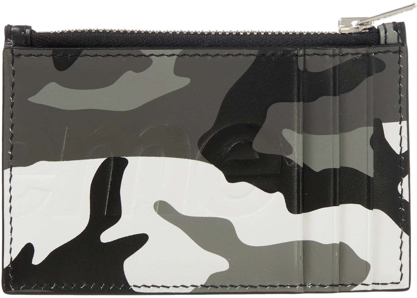 supreme leather zip card holder snow camo