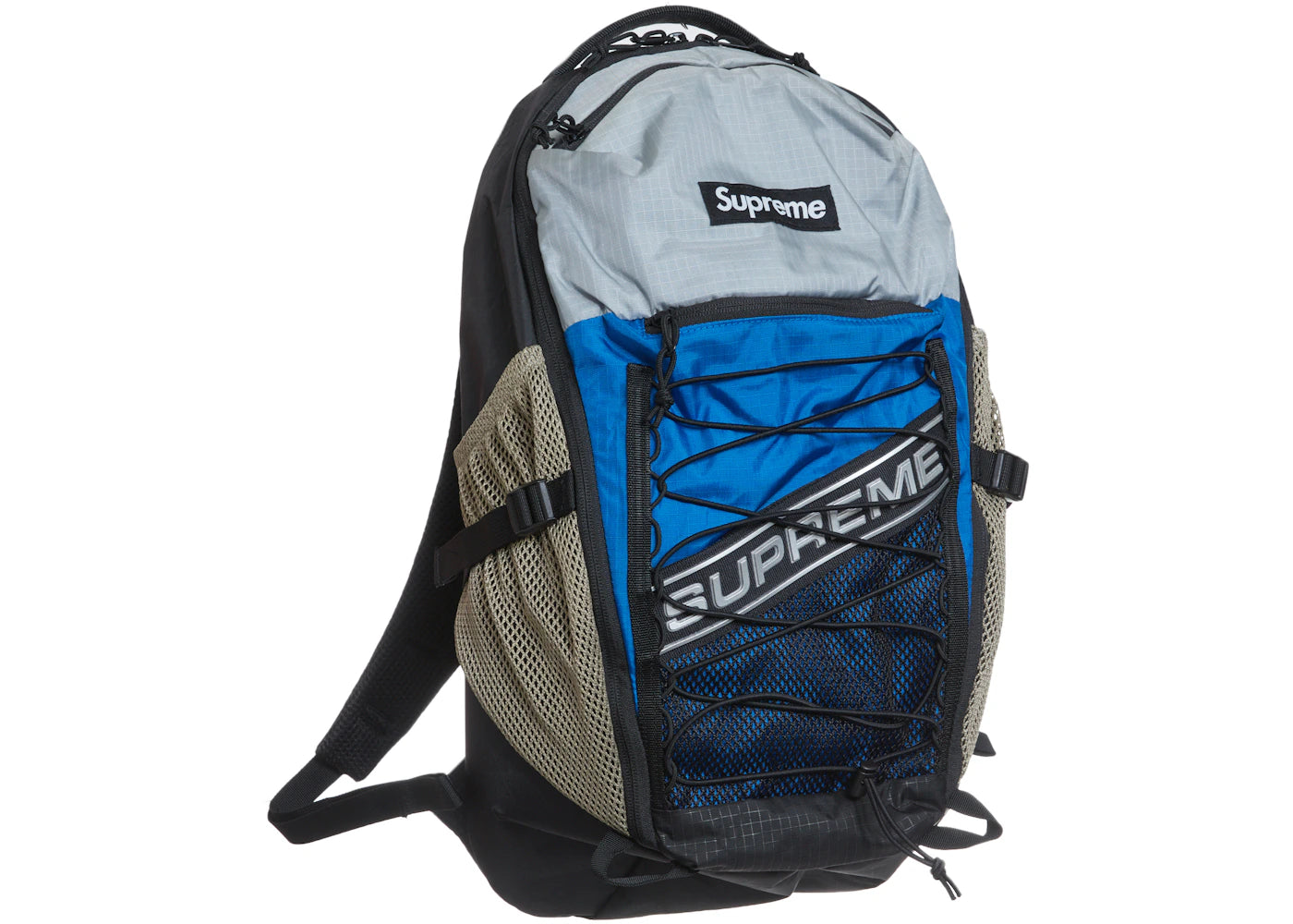 supreme logo backpack blue