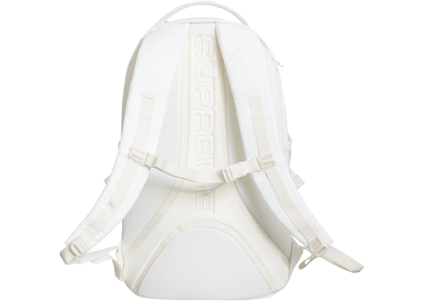 supreme logo backpack white