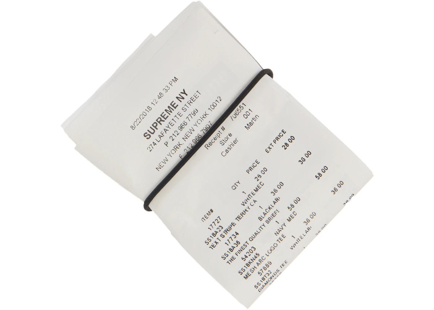 supreme mm6 maison margiela receipt wallet multicolor