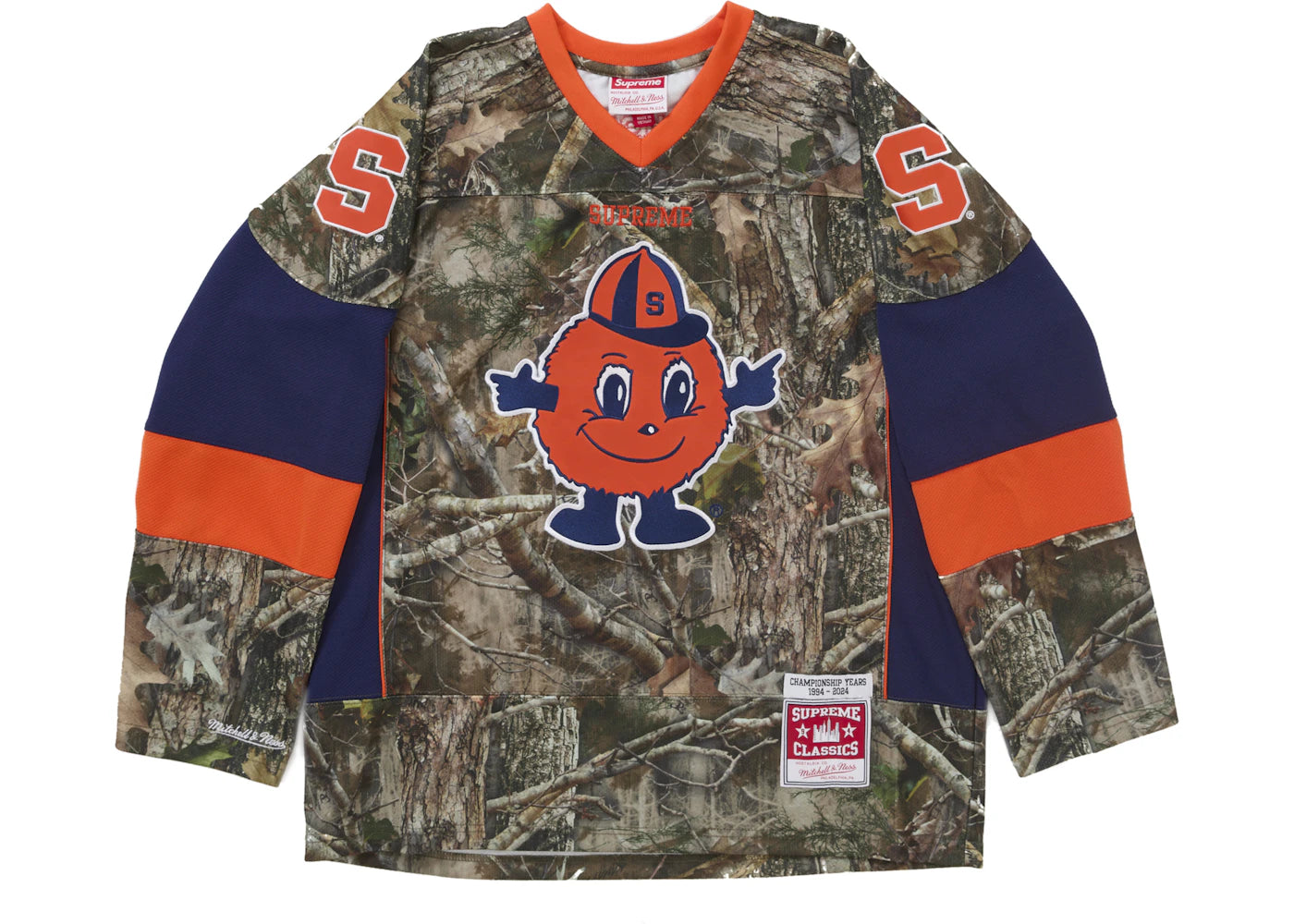 supreme mitchell & ness ncaa hockey jersey woodland camo