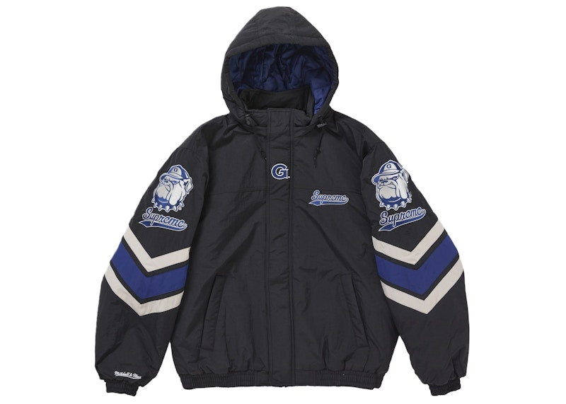 Supreme Mitchell & Ness Ncaa Hooded Stadium Jacket Black