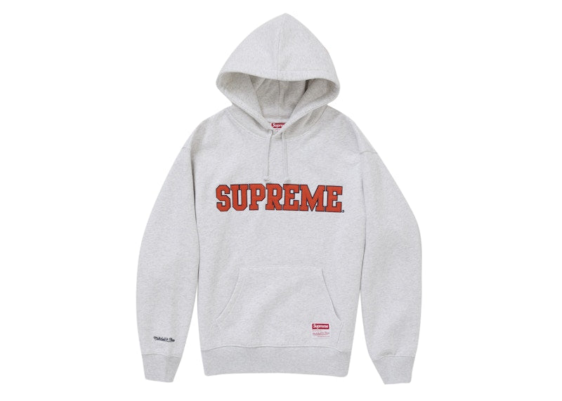 Supreme Mitchell & Ness Ncaa Hooded Sweatshirt Ash Grey