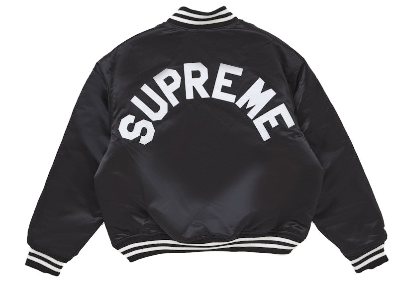 Supreme Mitchell & Ness Satin Varsity Jacket (Fw24) Black
