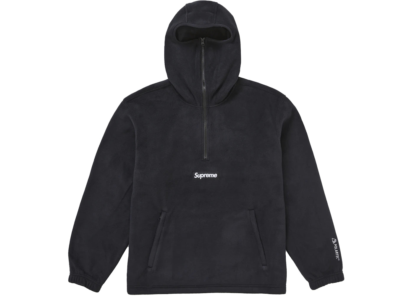 supreme polartec facemask half zip hooded sweatshirt (fw24) black