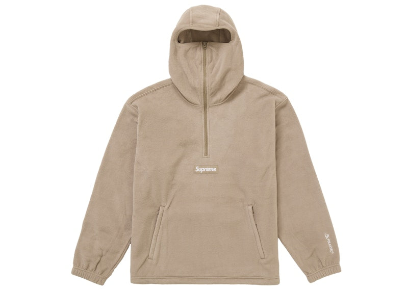 Supreme Polartec Facemask Half Zip Hooded Sweatshirt (Fw24) Taupe