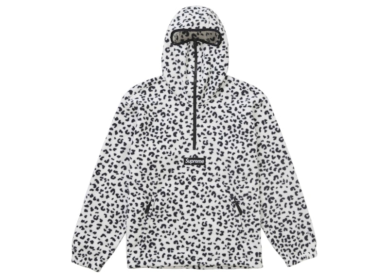 Supreme Polartec Facemask Half Zip Hooded Sweatshirt (Fw24) Leopard