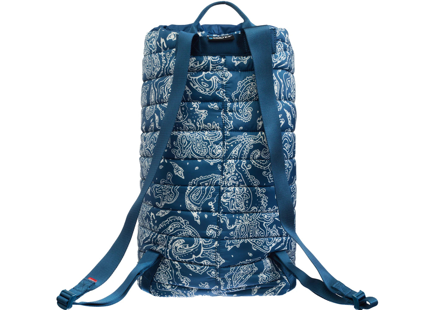 supreme puffer backpack blue paisley
