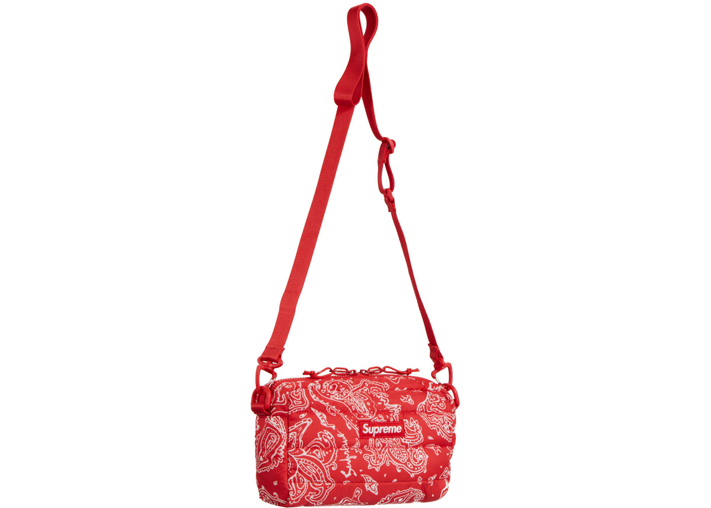 Supreme Puffer Side Bag Red Paisley