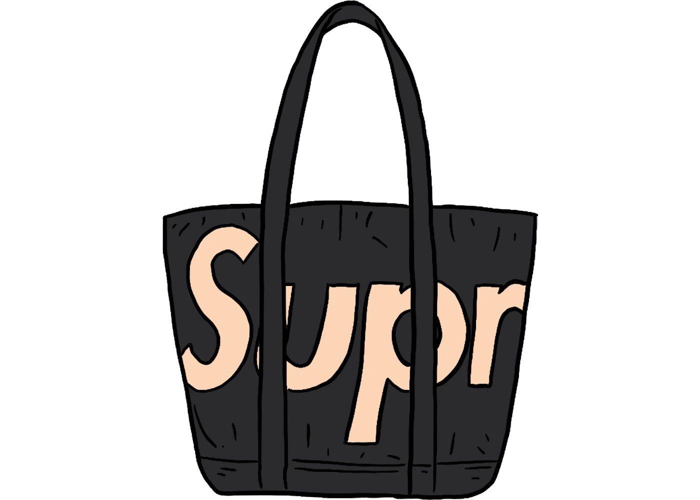 Supreme Raffia Tote Black