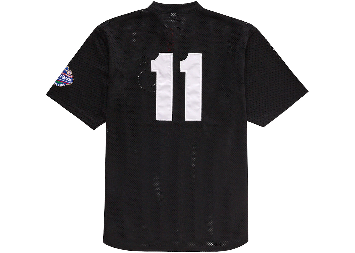 supreme s logo baseball henley black