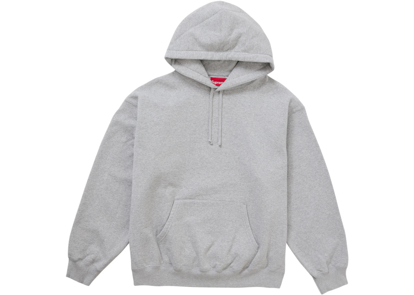 supreme satin applique hooded sweatshirt fw24 heather grey
