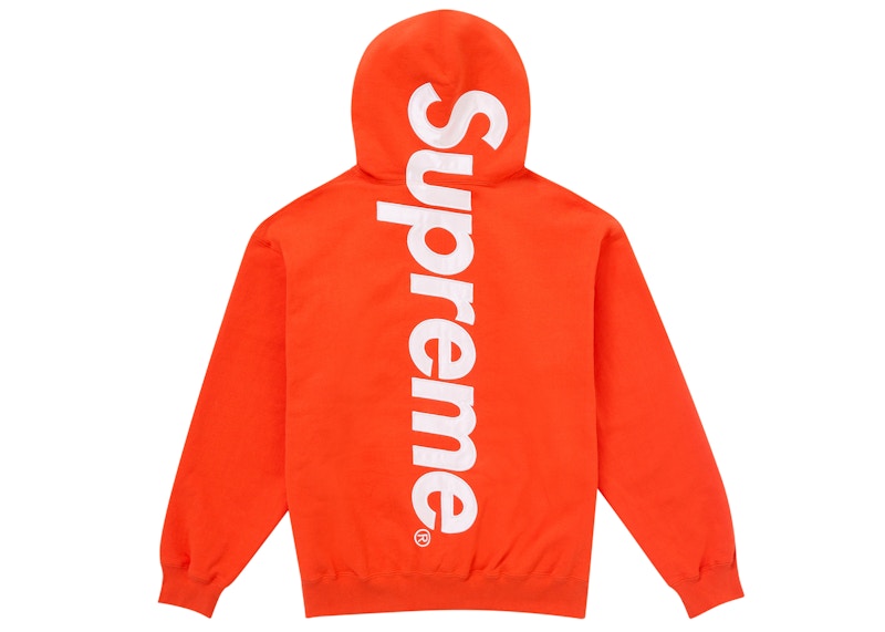 Supreme Satin Applique Hooded Sweatshirt Fw24 Bright Orange