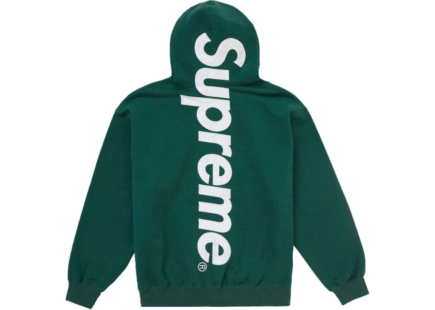 supreme satin applique hooded sweatshirt fw24 dark green