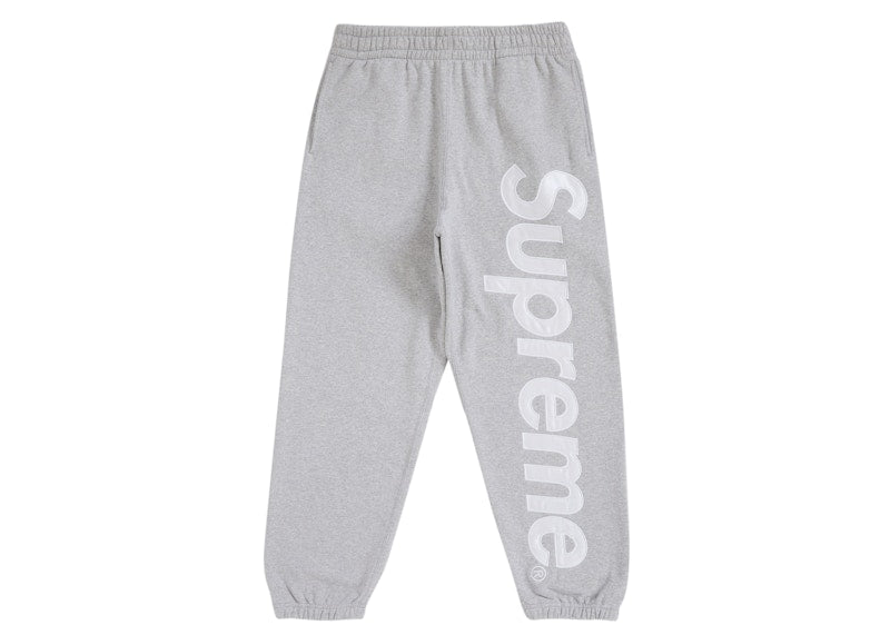 Supreme Satin Applique Sweatpant Fw24 Heather Grey