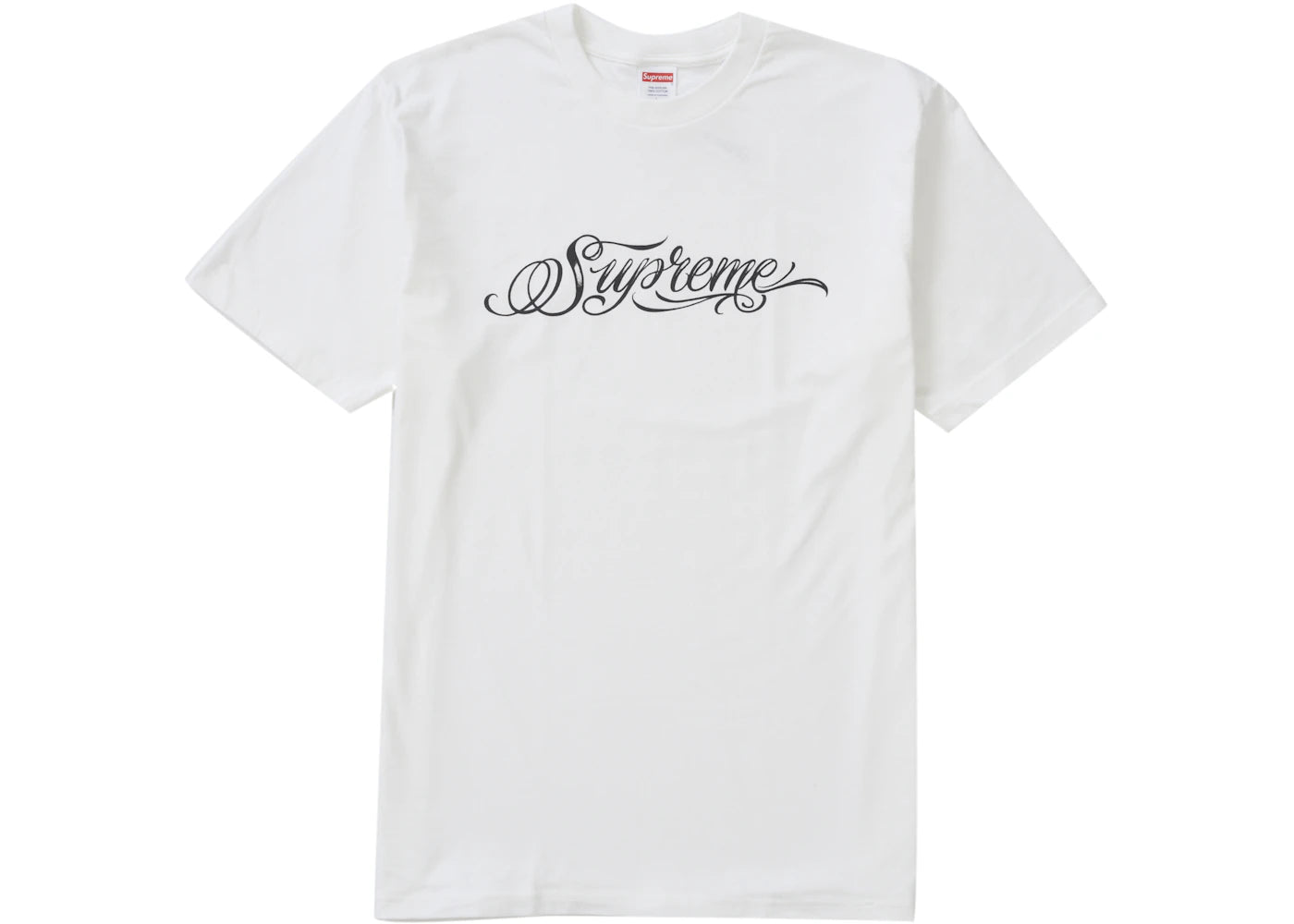 supreme script tee white