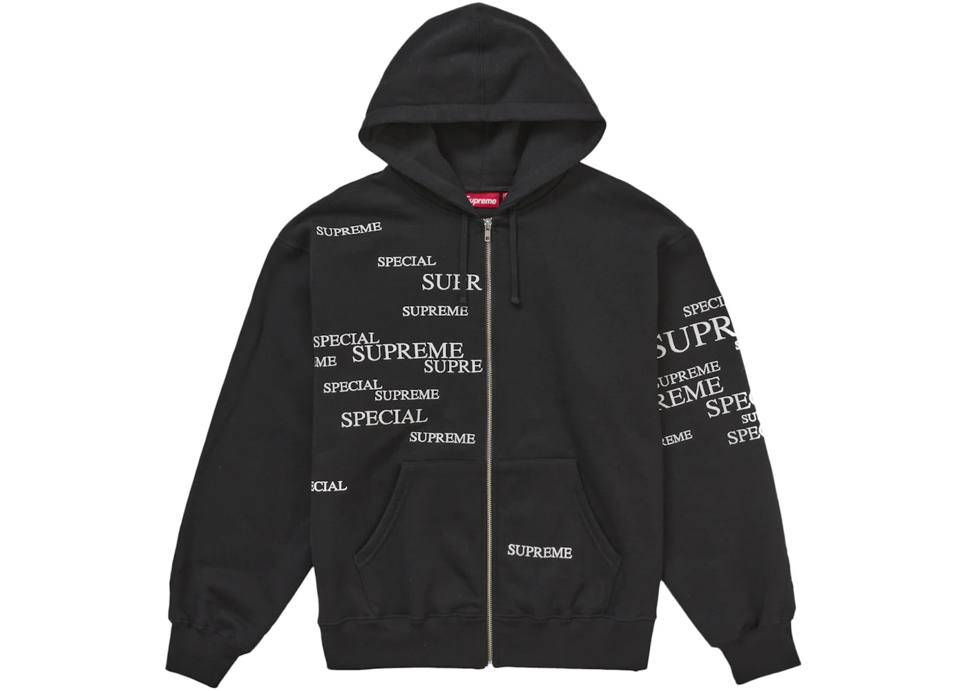 supreme special zip up hooded sweatshirt black
