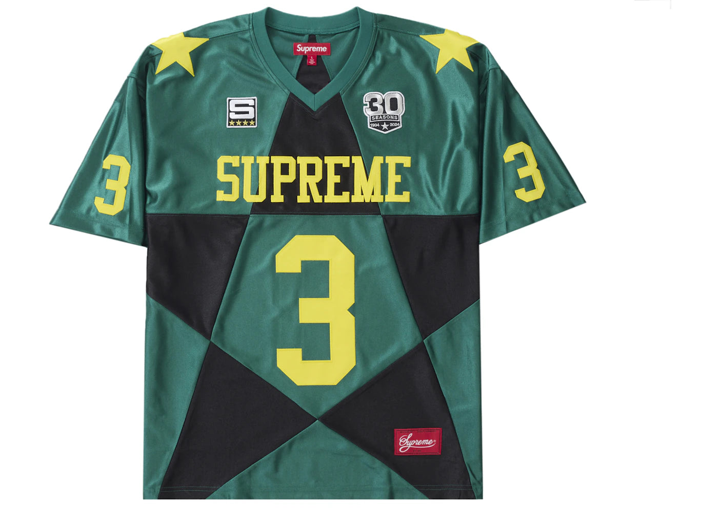 supreme star football jersey dark green