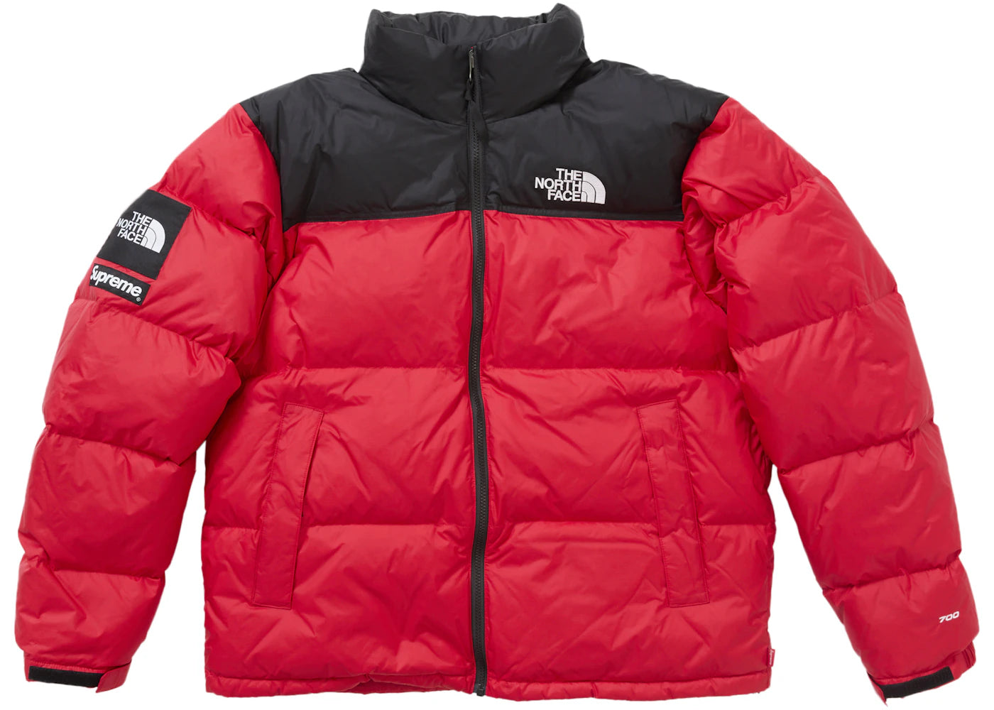supreme the north face nuptse jacket red