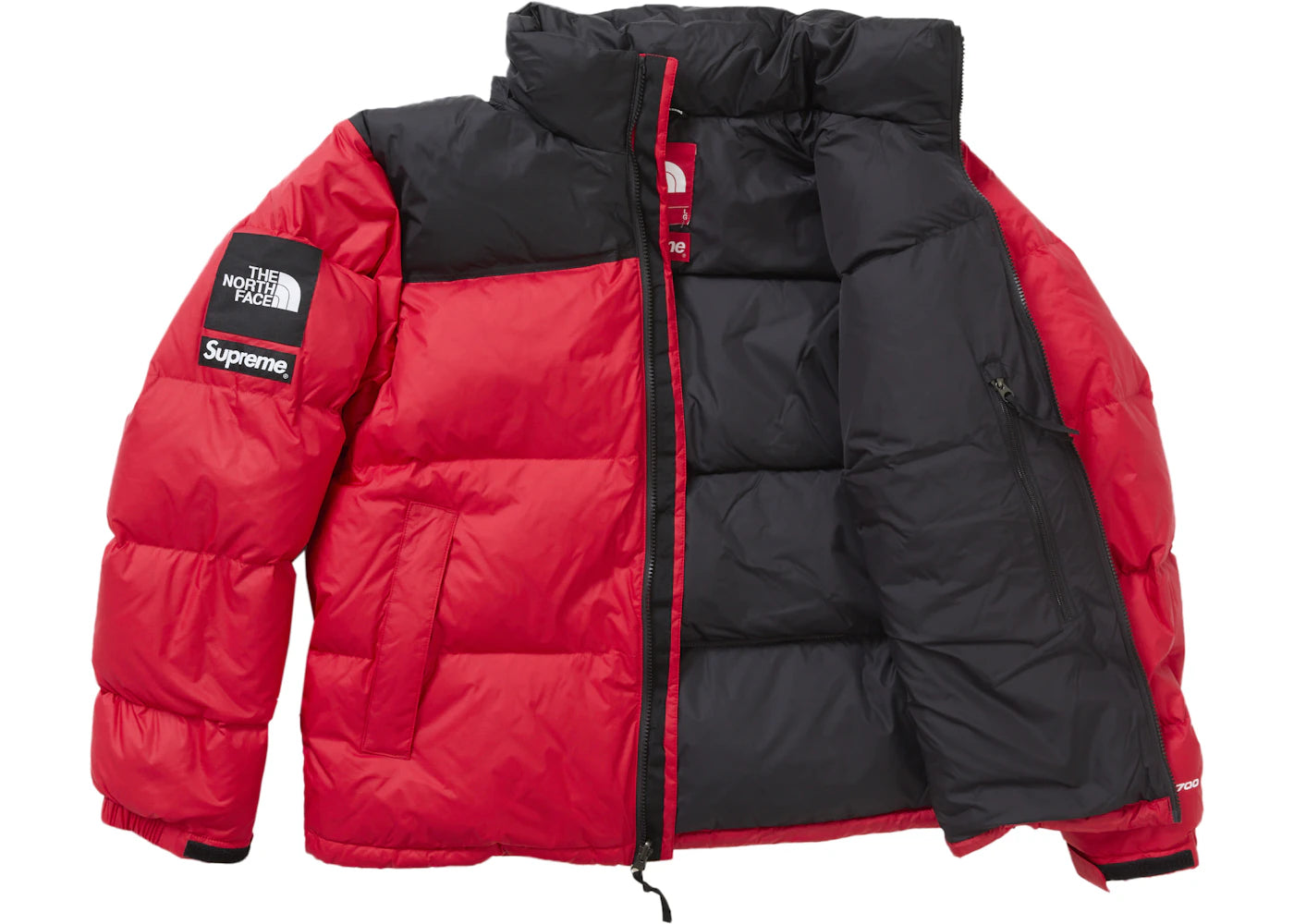 supreme the north face nuptse jacket red