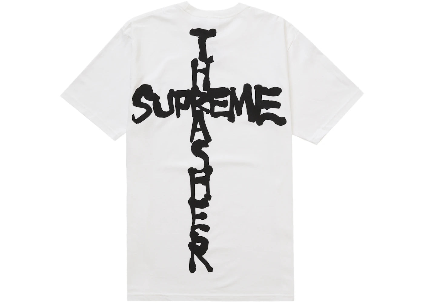 supreme thrasher cross tee white