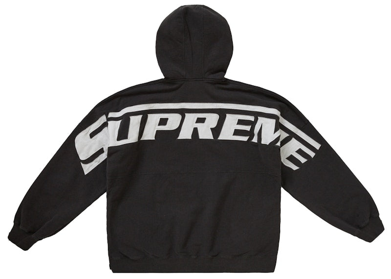 Supreme Wrapped Half Zip Hooded Sweatshirt Washed Black