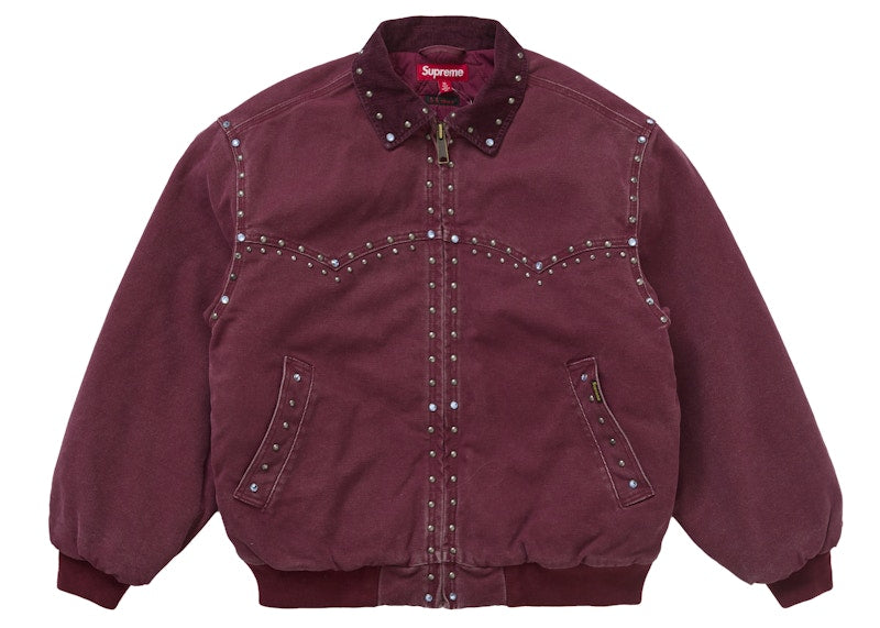 Supreme B.B. Simon Studded Work Jacket Burgundy