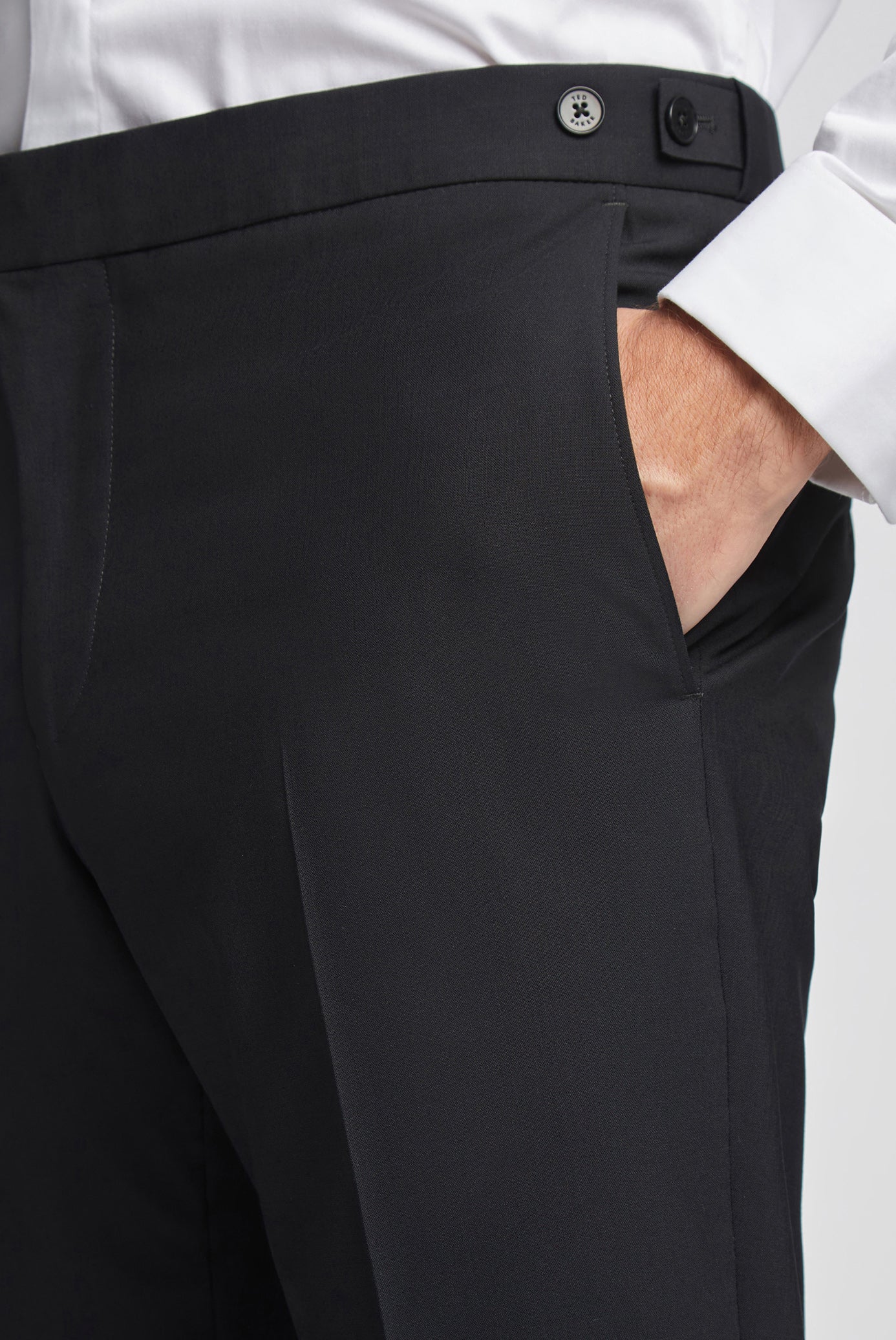 Ted Baker Meyerts Wool Blend Slim Fit Tuxedo Trousers