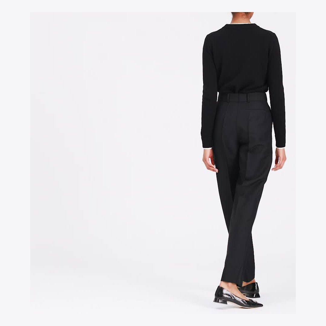 Tory Burch Georgia Pointed Toe Flat PERFECT BLACK